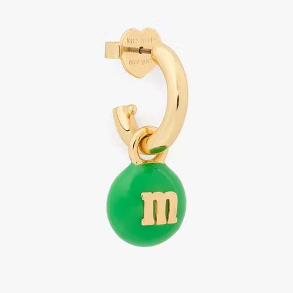 $68 Kate Spade M&M’s Charm Huggies green - Picture 3 of 8